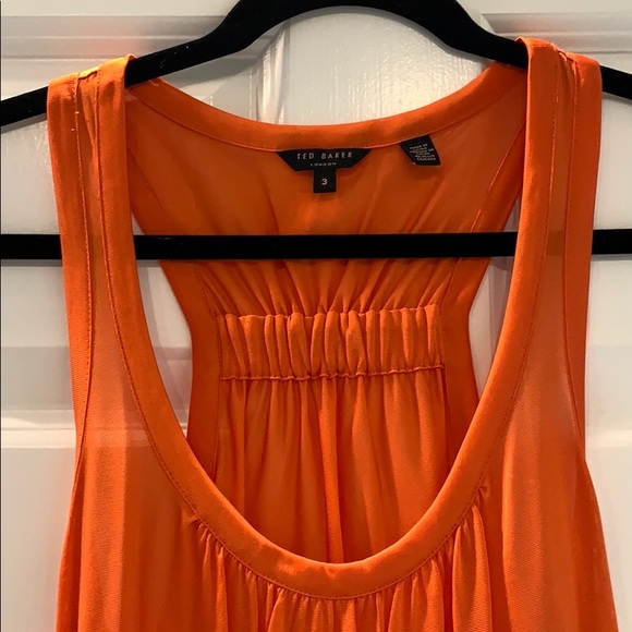 Ted Baker Sheer orange blouse size 3, never worn - Picture 3 of 5